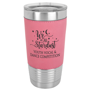 Pink Leatherette Wrapped Polar Camel Tumbler with Clear Lid