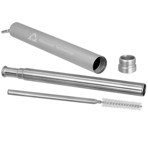 Stainless Steel Polar Camel Collapsible Straw &amp; Brush in Anodized Aluminum Case