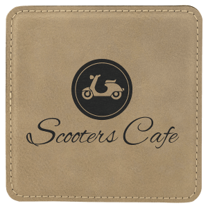 Light Brown Square Leatherette Coaster