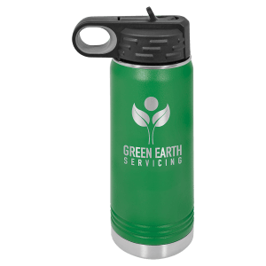 Green 20 oz. Polar Camel Powder Coated Water Bottle