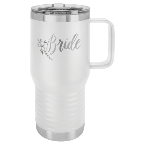 White Polar Camel 20 oz. Travel Mug with Clear Slider Lid