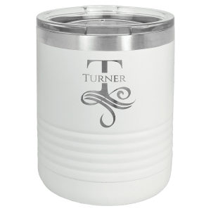 White 10 oz. Polar Camel Ringneck Tumbler with Clear Lid