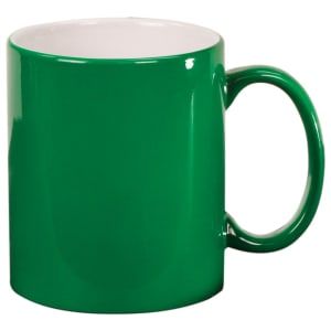 Green 11 oz. Round Ceramic Mug