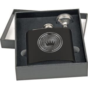 6 oz. Matte Black Stainless Steel Flask Set with Funnel