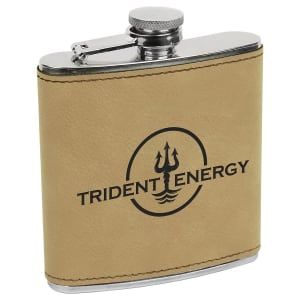 Light Brown 6 oz. Leatherette Flask