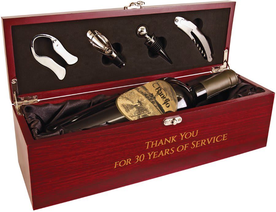 Rosewood Piano Finish Single 'Wine Presentation Box with Tools