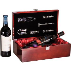 Rosewood Piano Finish Double Wine Presentation Box with Tools
