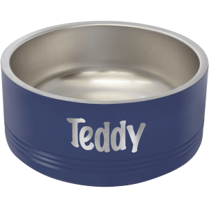 Navy 32 oz. Polar Camel Powder Coated Stainless Steel Dog Bowl