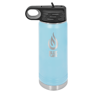 Light Blue 20 oz. Polar Camel Powder Coated Water Bottle