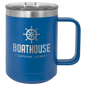 Royal Blue Polar Camel 15 oz. Coffee Mug with Clear Slider Lid