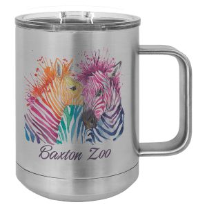 Stainless Steel Full Color Polar Camel 15 oz. Mug with Clear Slider Lid