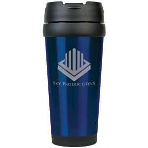 Gloss Blue 16 oz. Travel Mug