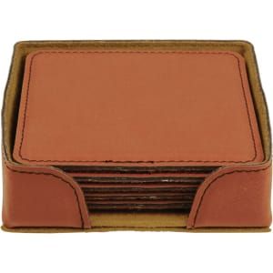 Rawhide Square Leatherette 6-Coaster Set