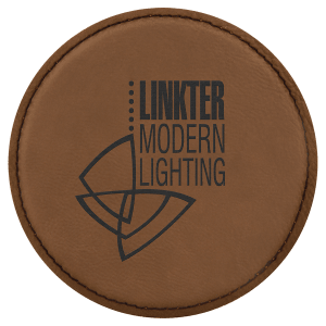 Dark Brown Round Leatherette Coaster