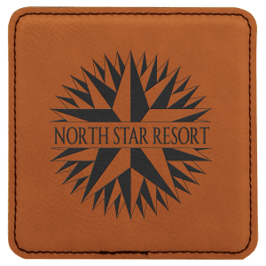 Rawhide Square Leatherette Coaster