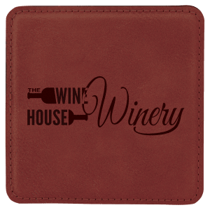 Rose Square Leatherette Coaster