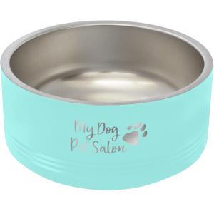 Teal 32 oz. Polar Camel Powder Coated Stainless Steel Dog Bowl