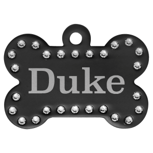 Black Swarovski Bling Pet Tags