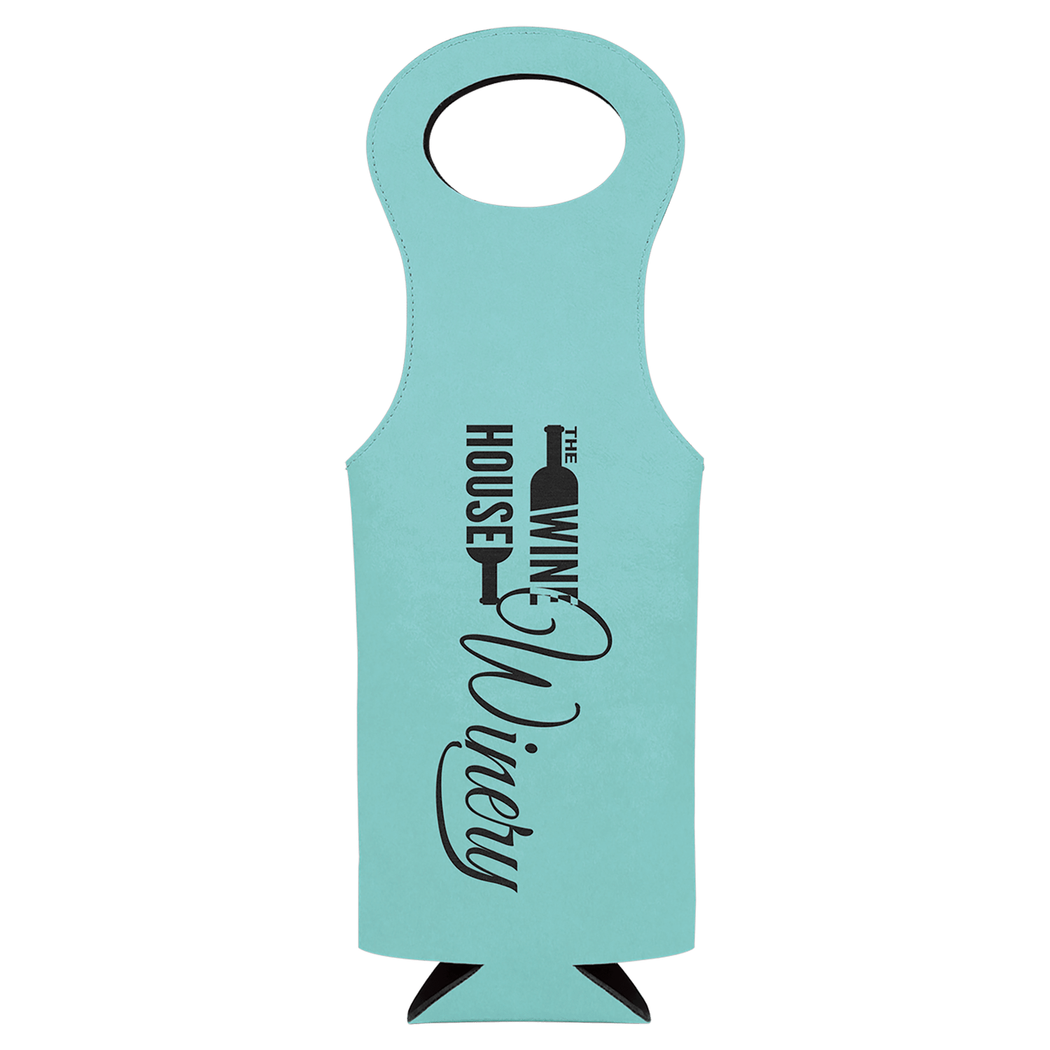 Teal Leatherette Wine Bag