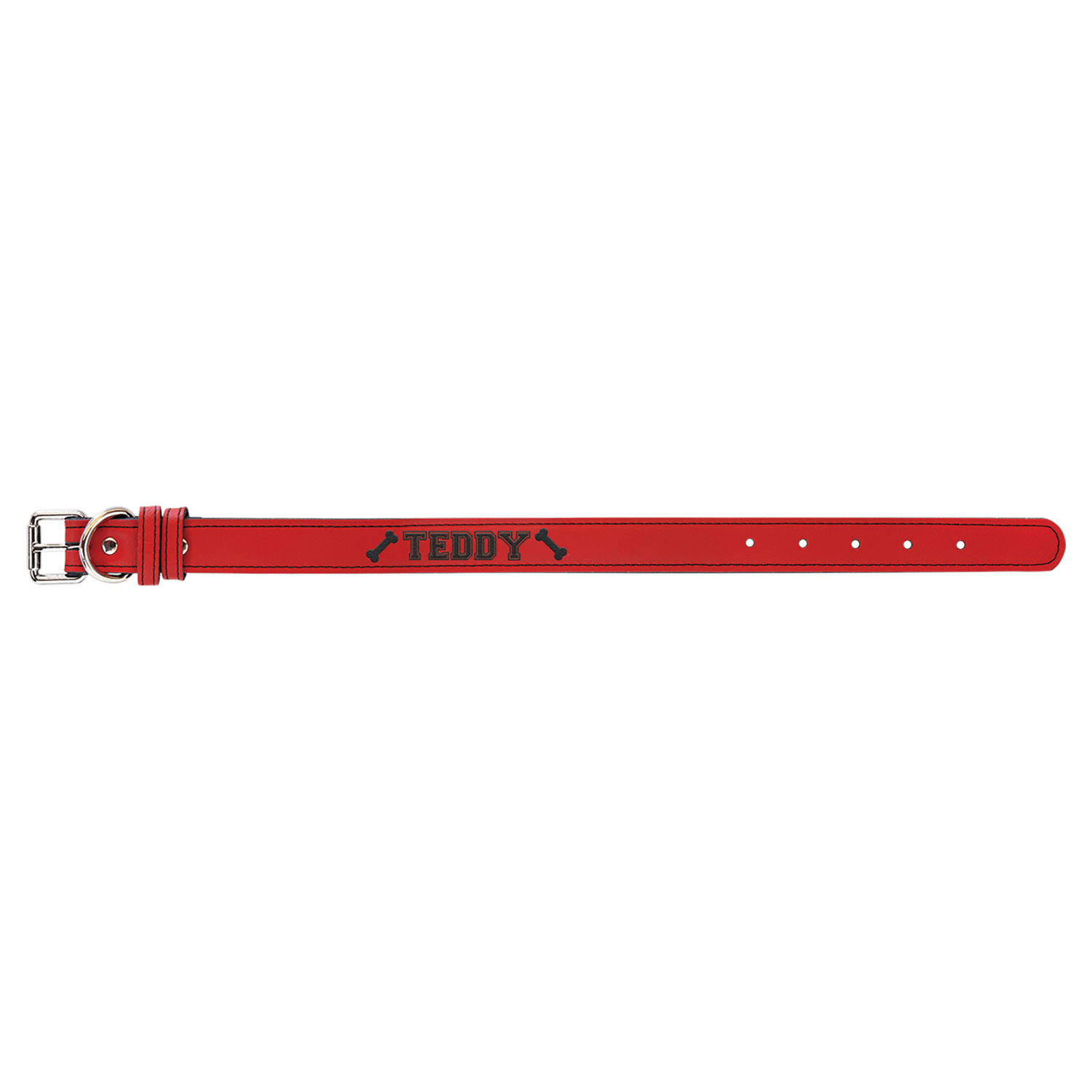 Red Small Leatherette Dog Collar