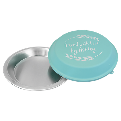 Aluminum Pie Pan with Teal Powder Coated Lid