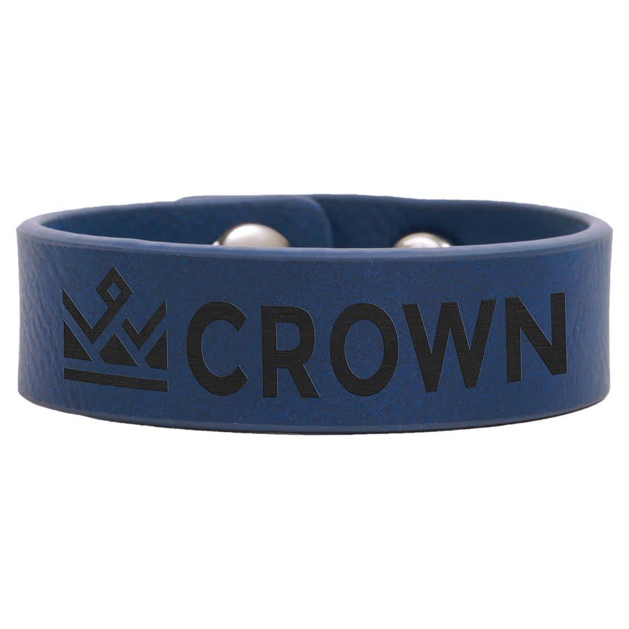 Blue Leatherette Youth Cuff Bracelet