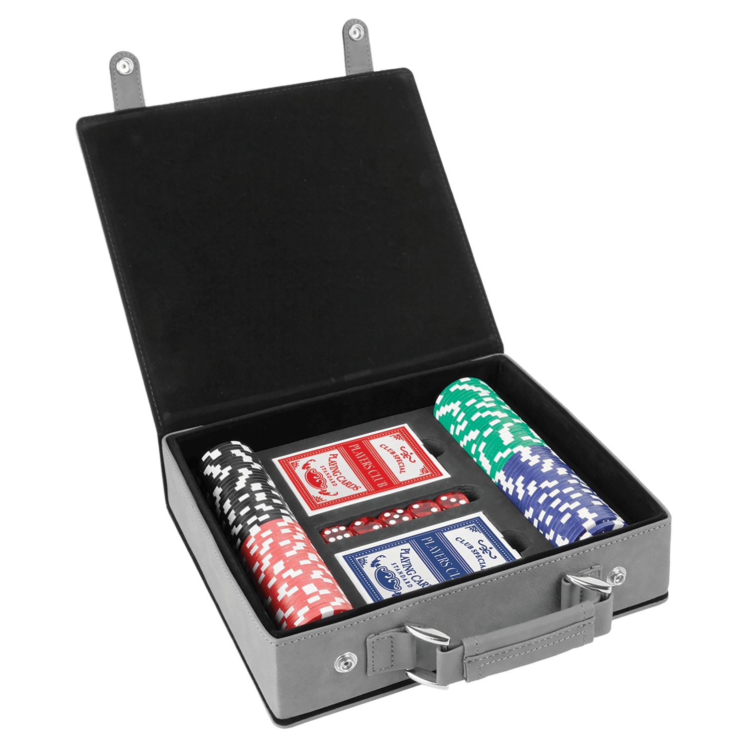 Gray Leatherette Poker Set