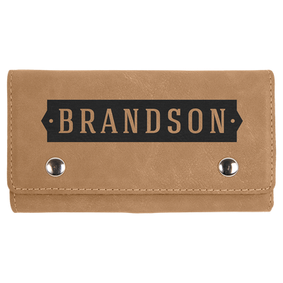 Light Brown Leatherette Card and Dice Set