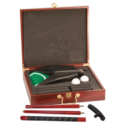 Rosewood Finish Executive Golf Gift Set