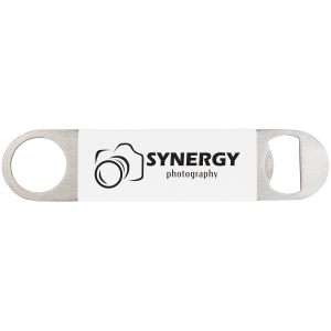 White/Black Bottle Opener with Silicone Grip