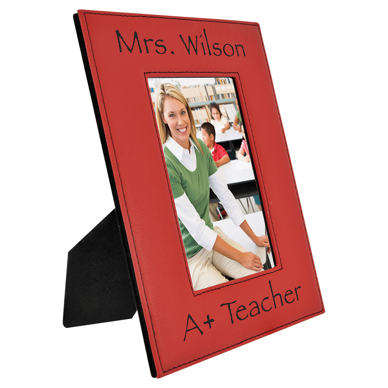 Red Leatherette Photo Frame