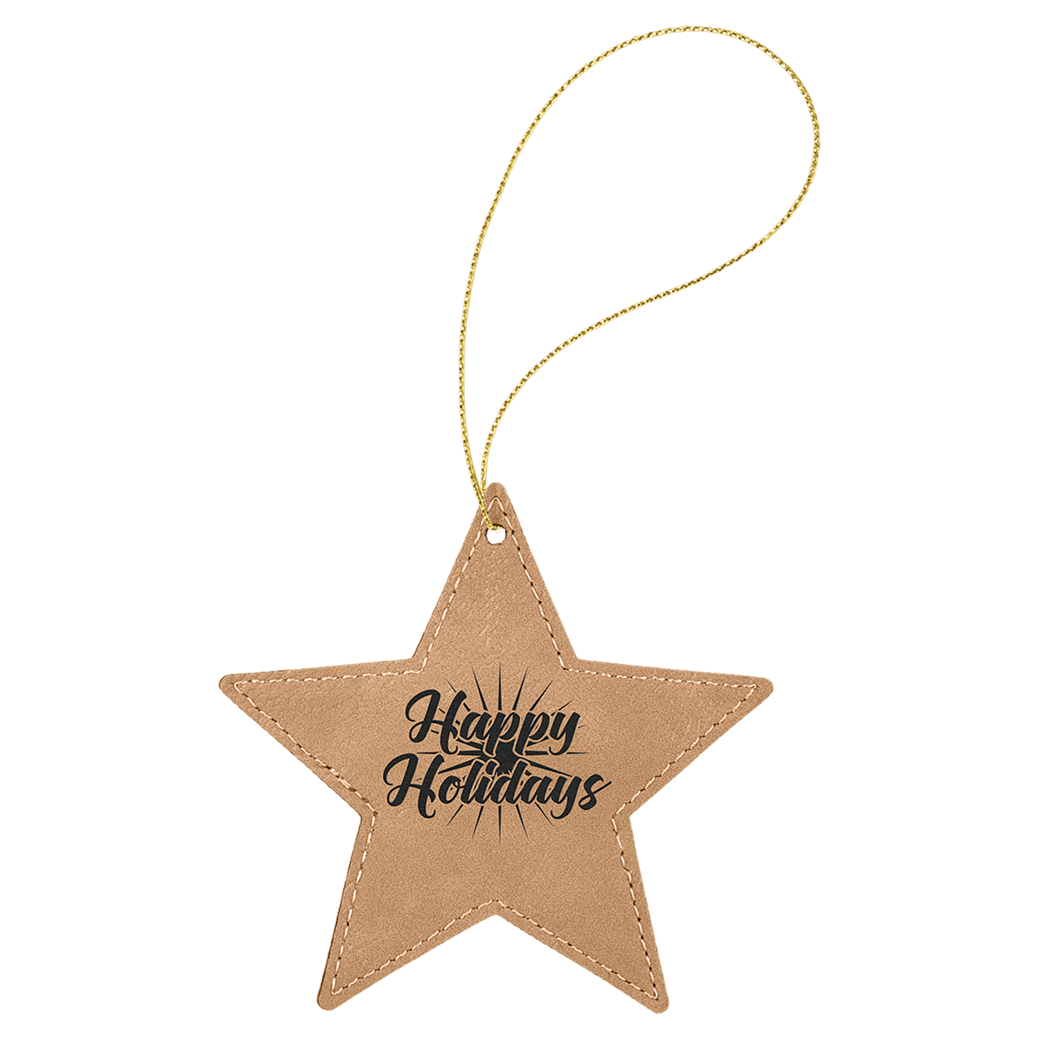 Light Brown Leatherette Star Ornament
