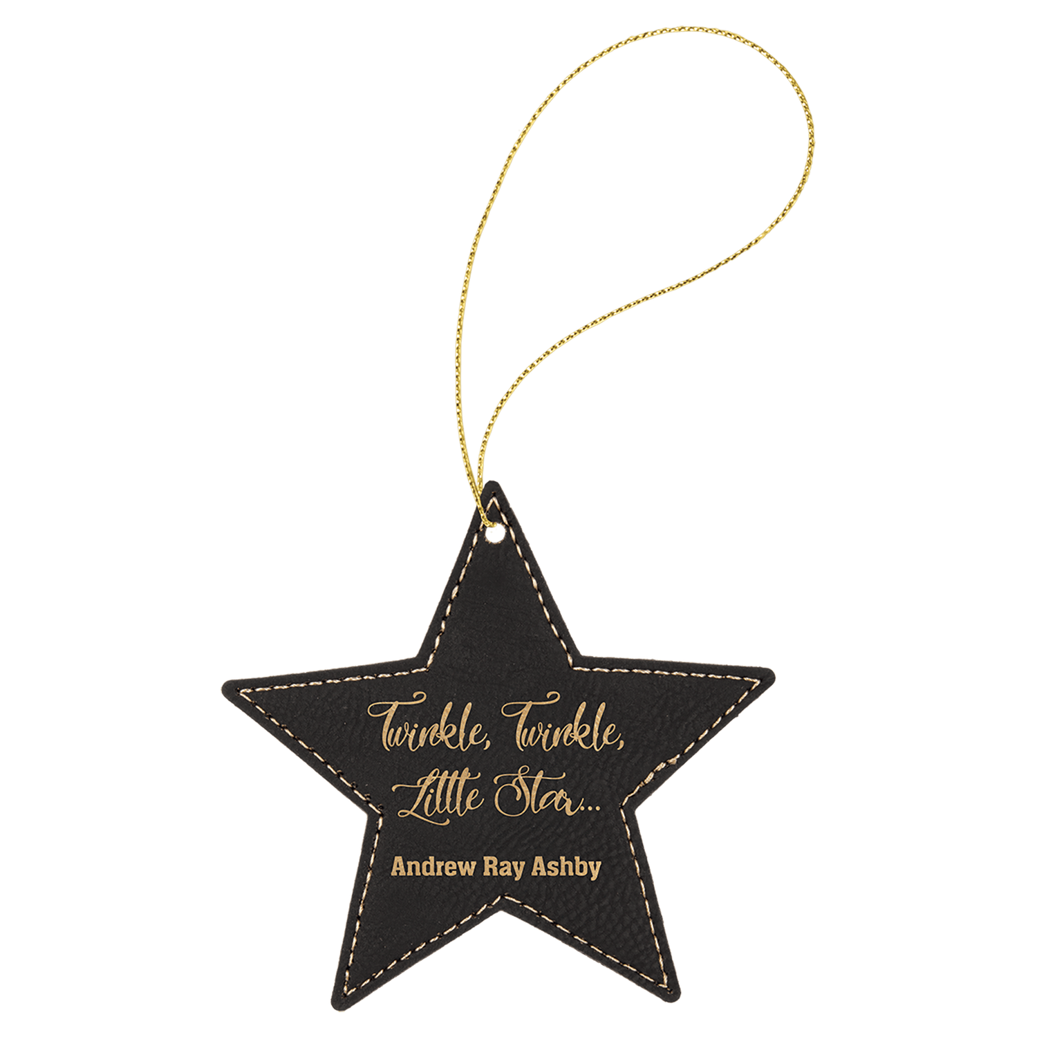 Black/Gold Leatherette Star Ornament
