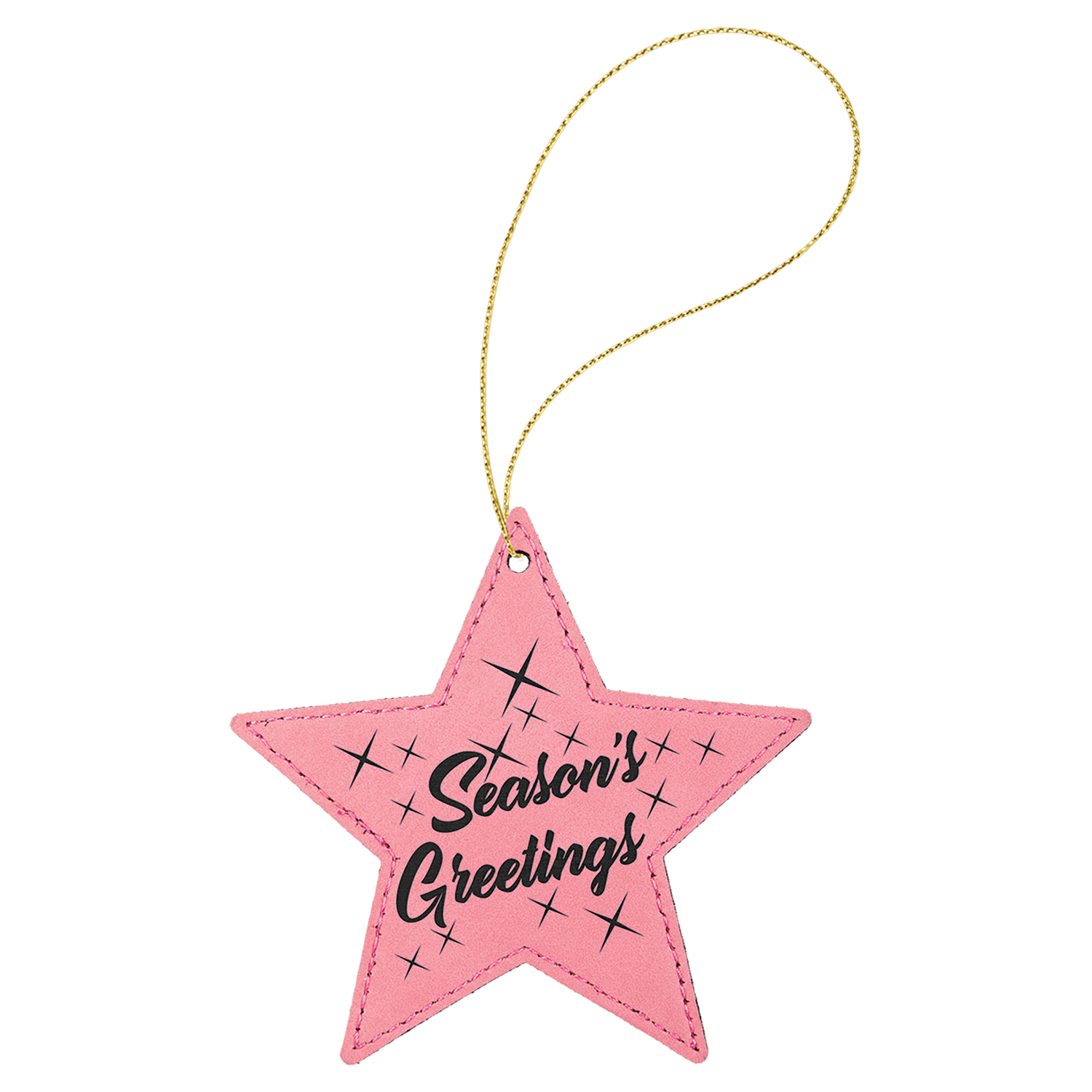 Pink Leatherette Star Ornament
