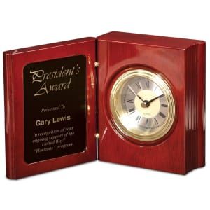 Rosewood Piano Finish Book Clock