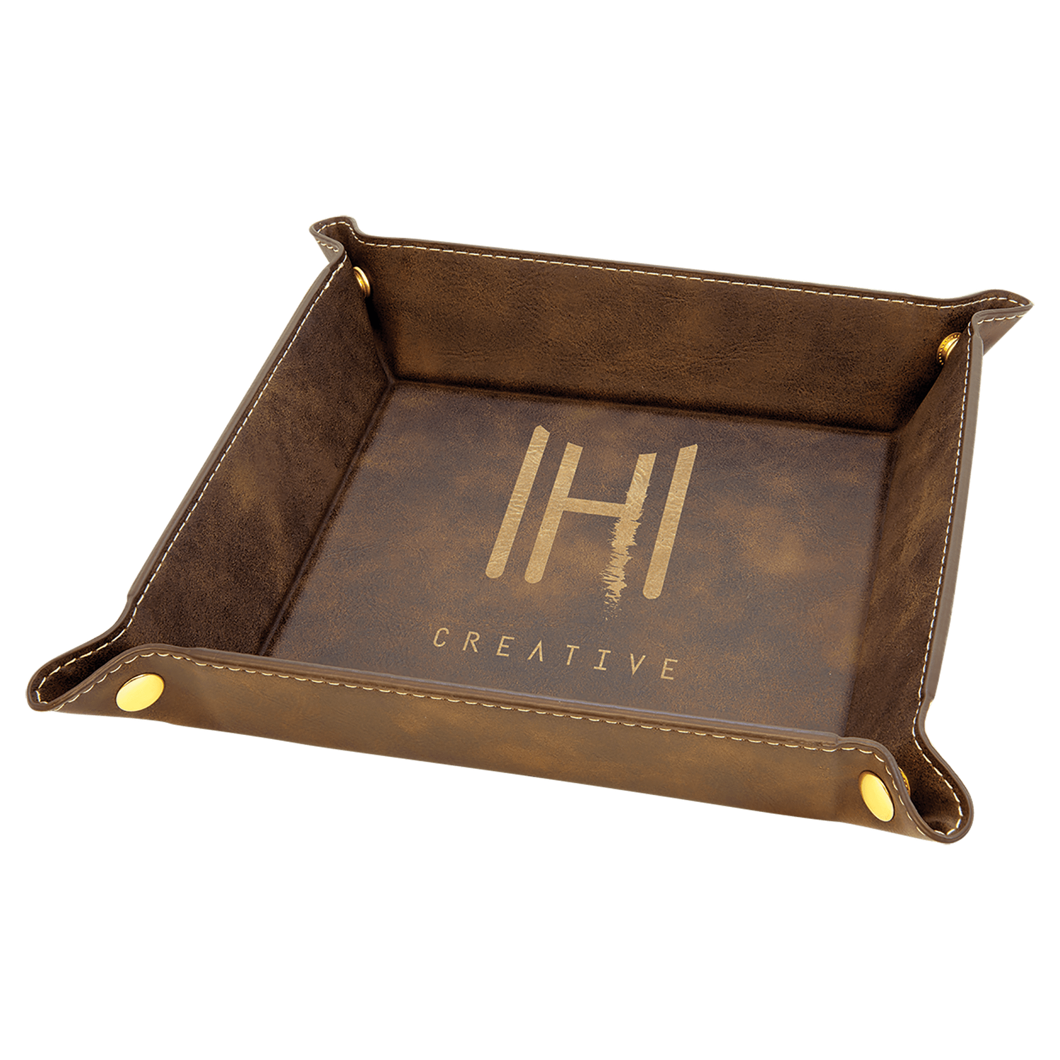 Rustic Leatherette Snap Up Tray