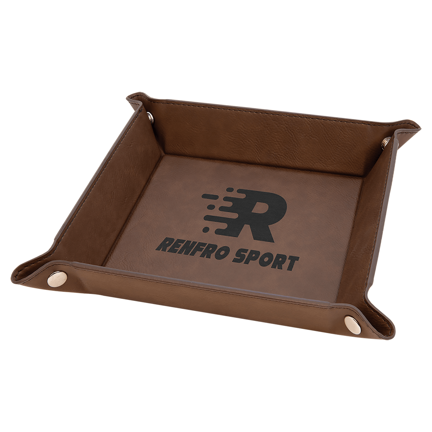 Dark Brown Leatherette Snap Up Tray