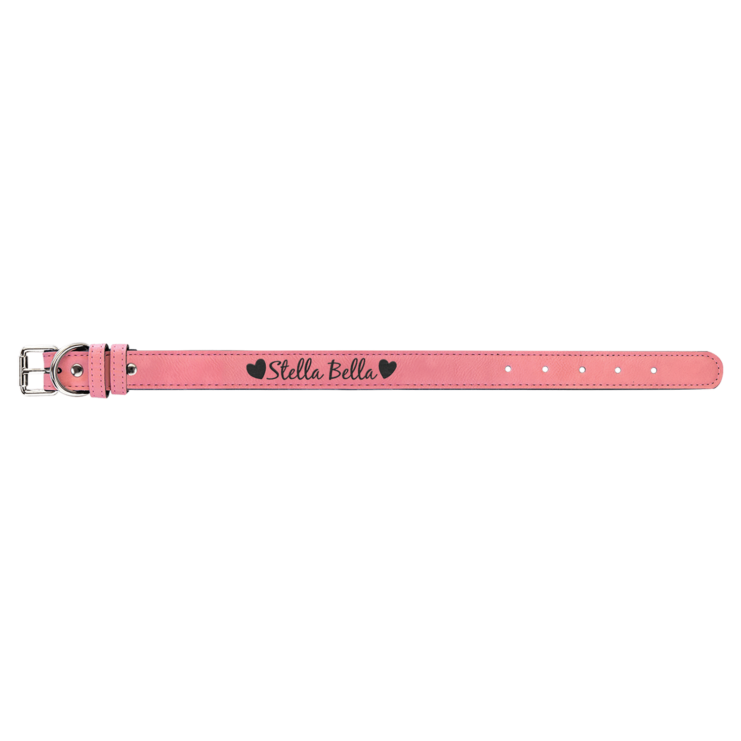 Pink Medium Leatherette Dog Collar