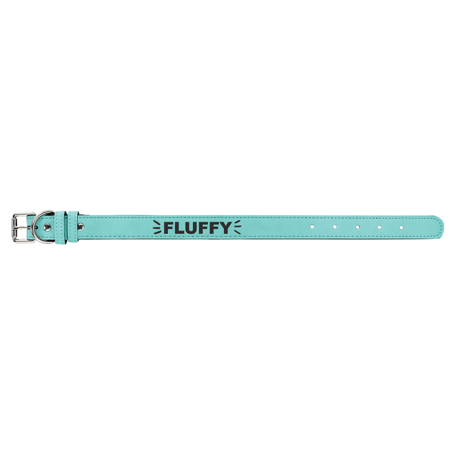 Teal Medium Leatherette Dog Collar