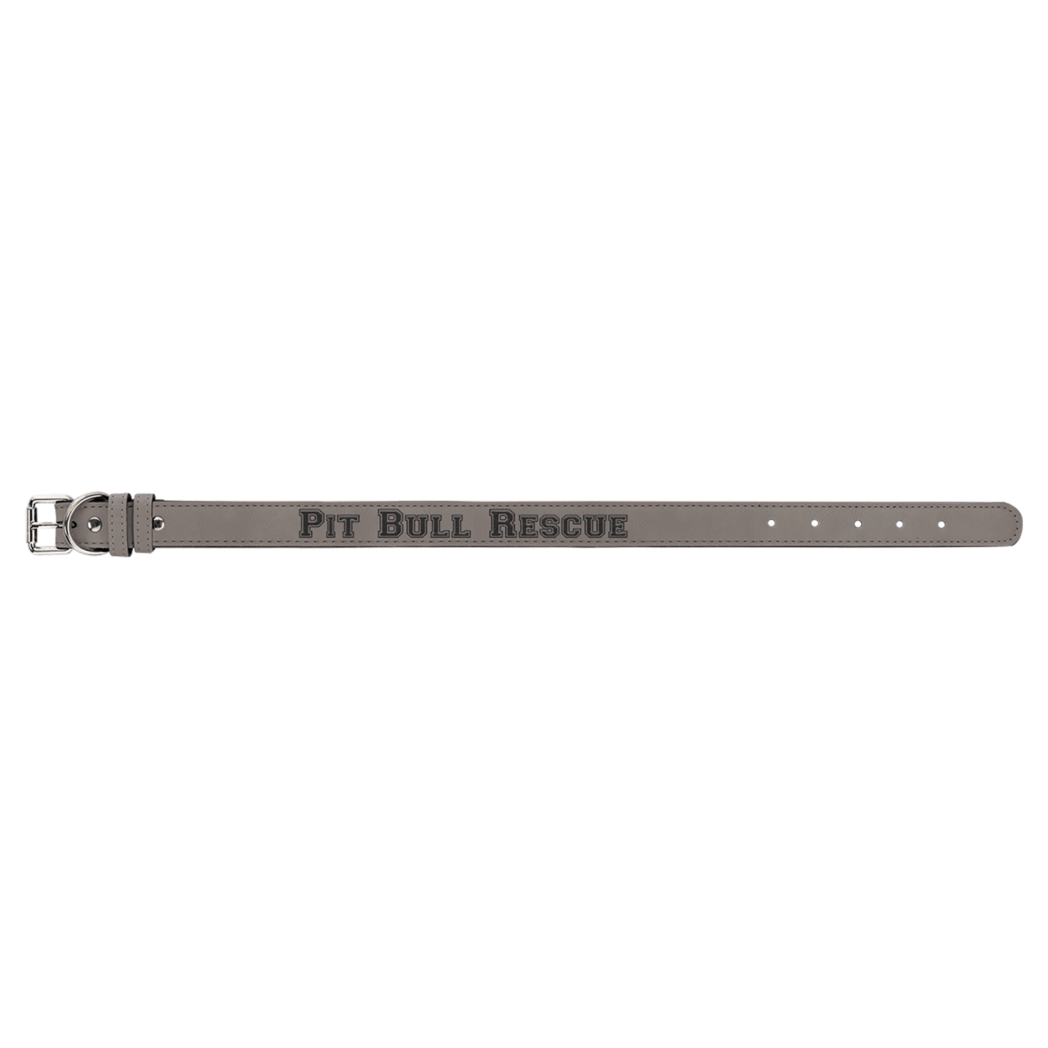 Gray Large Leatherette Dog Collar