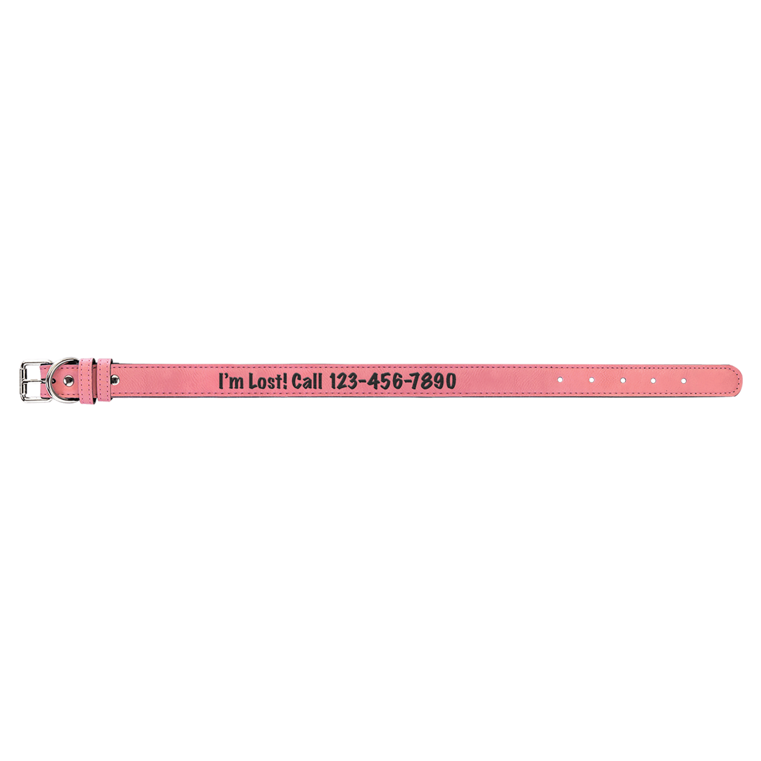 Pink Large Leatherette Dog Collar