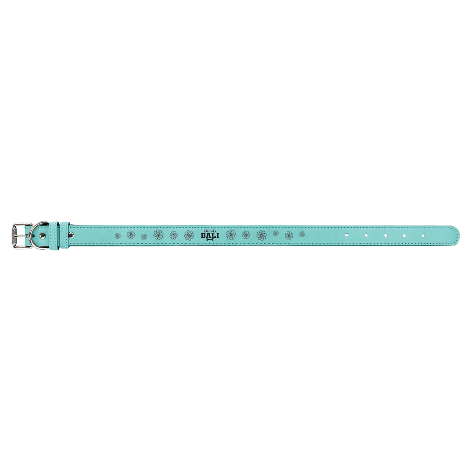 Teal Large Leatherette Dog Collar
