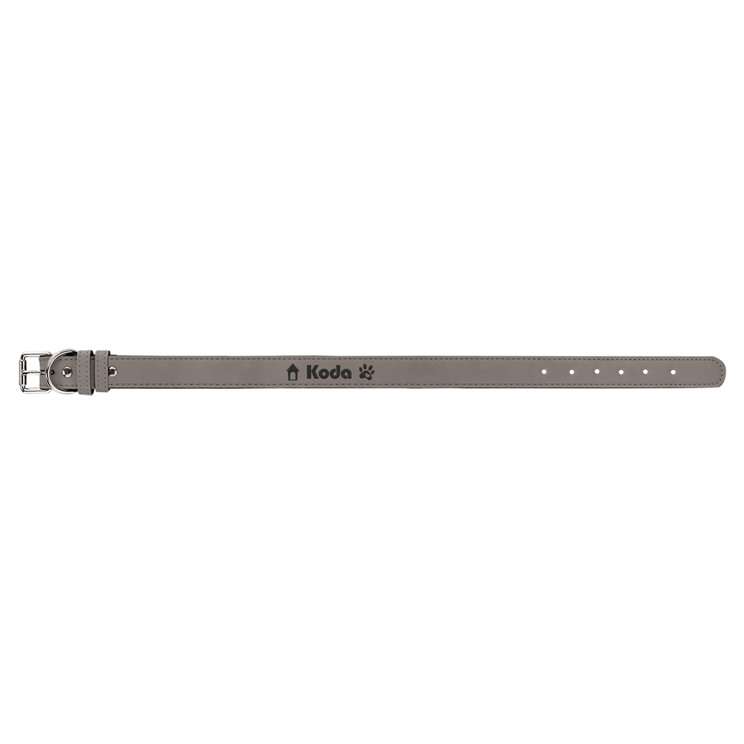 Gray Extra Large Leatherette Dog Collar