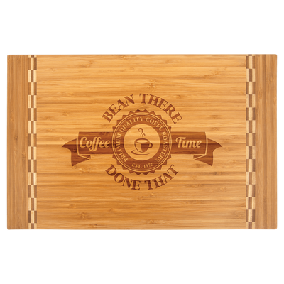 Bamboo Cutting Board with Butcher Block Inlay