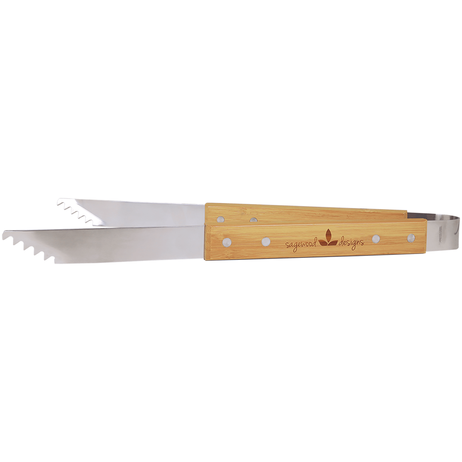 Stainless Steel BBQ Tongs with Bamboo Handle