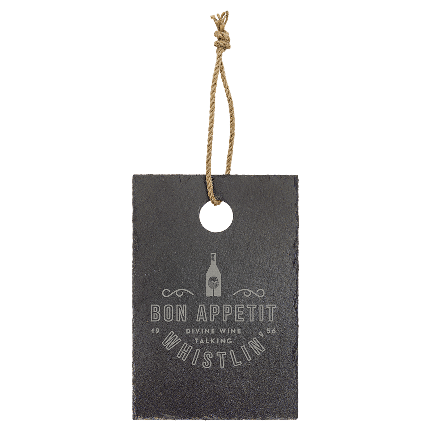 Slate Cutting Board with Rubber Pads and Hanging String