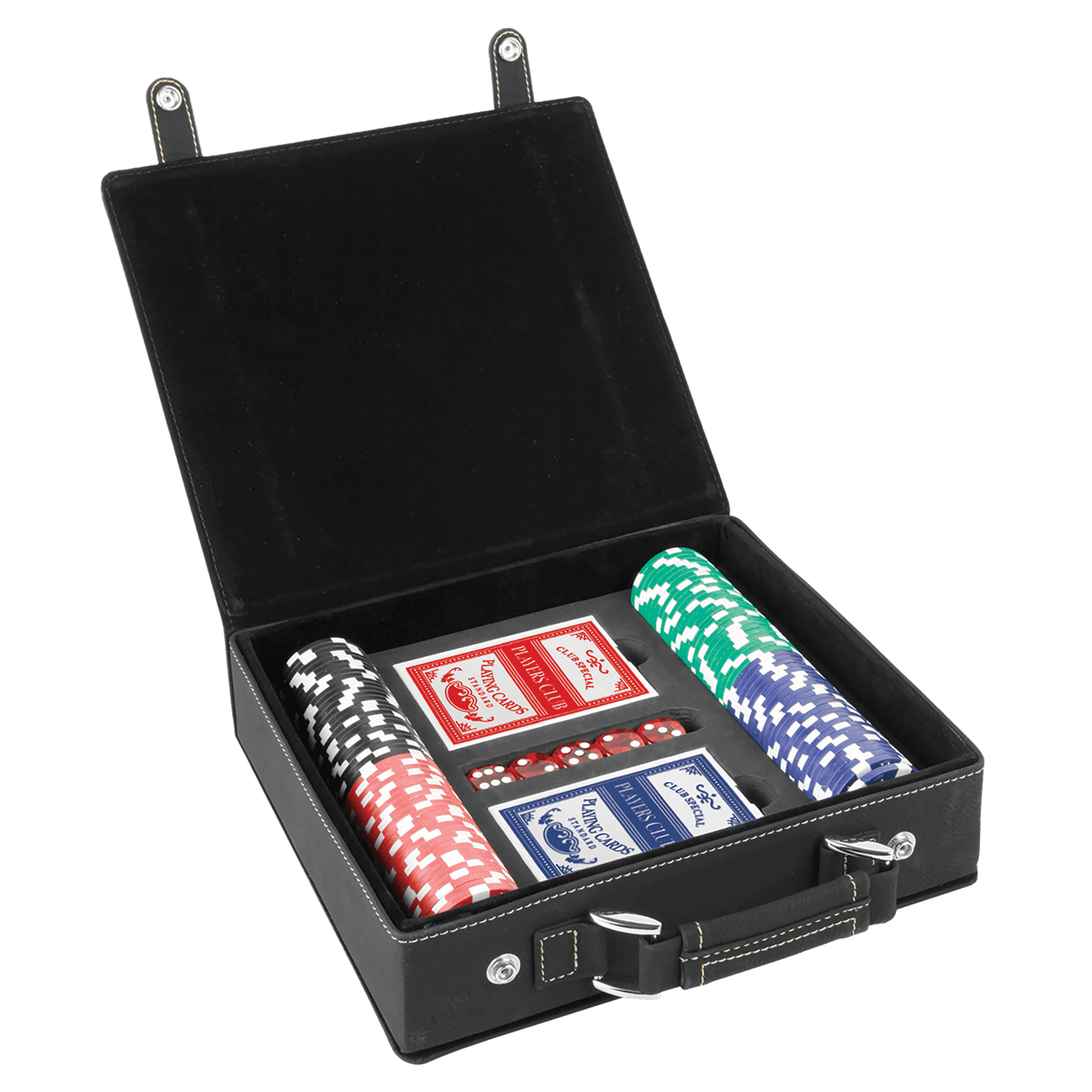 Black/Gold Leatherette Poker Set