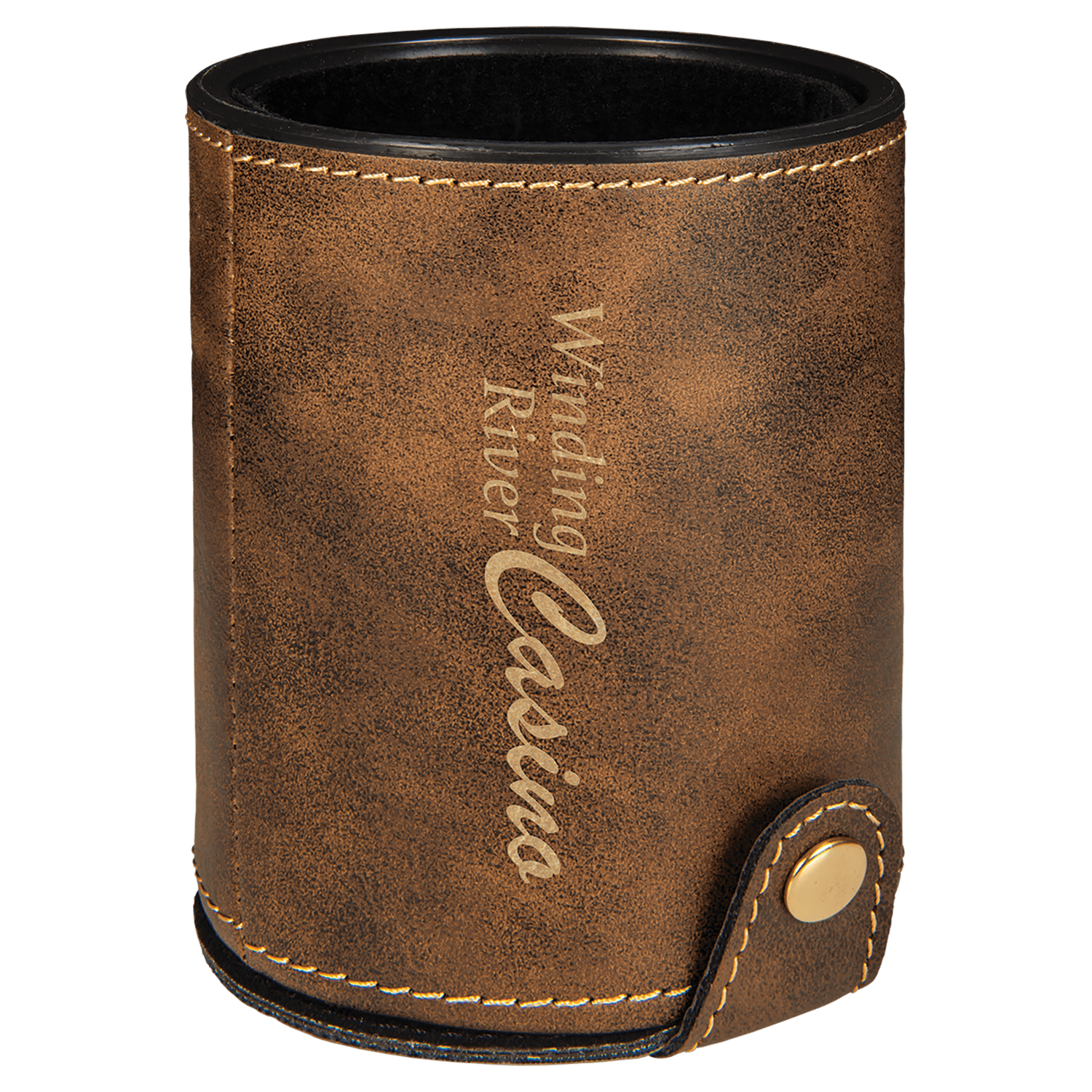 Rustic/Gold Leatherette Dice Cup Set