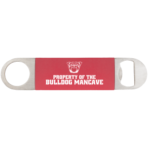 Red/White Bottle Opener with Silicone Grip