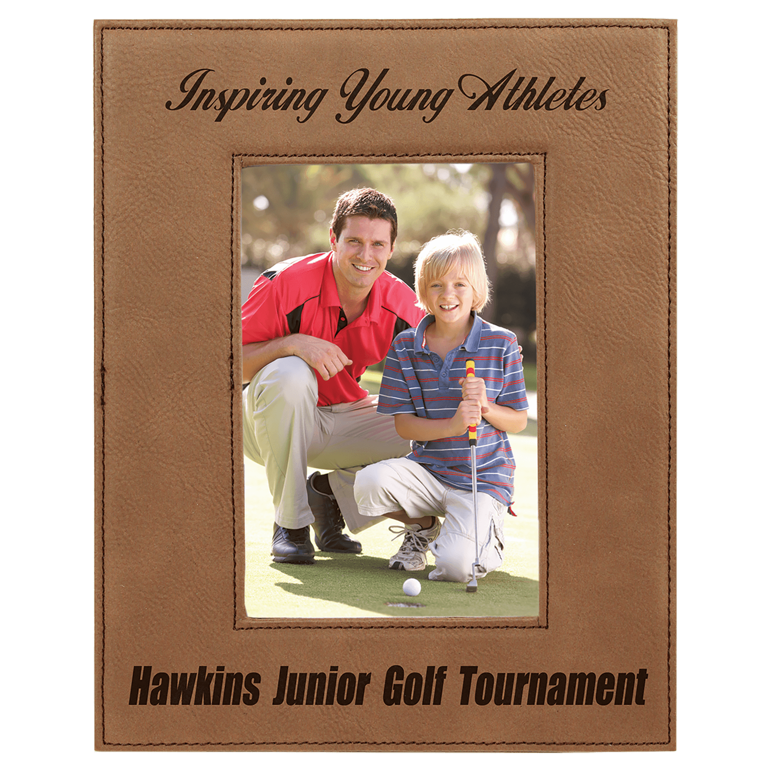Dark Brown Leatherette Photo Frame